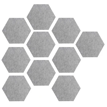 

Hexagon Felt Brick-Picture Decoration Board, Bulletin Board-10 Packs with Gray
