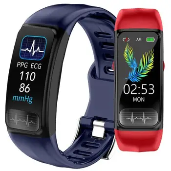 

P12 Fitness Tracker ECG PPG IP67 Waterproof Heart Rate Monitor Smart Band Weather Forecast Smart Bracelet For Men Women