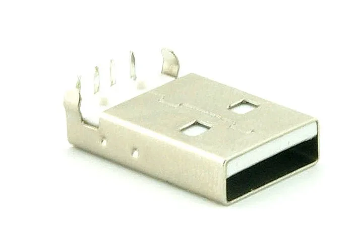 

Manufacturers Direct Selling White USB Plug a Male Connector A- type Male Connector 90-Degree Feet Welding Plate in-Line
