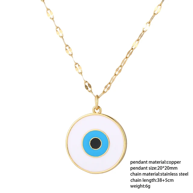 Boho Evil Bllue Eye Necklace for Women Men Snake All-seeing Eye Collar Necklace Gold Pendant Long Chains Couple Necklace Punk NK004G2