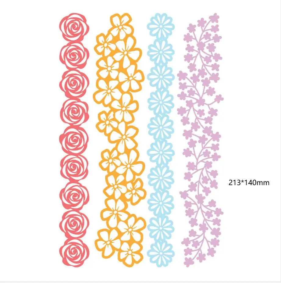 

Новый металлический высекательный Штамп 4 шт. Цветочная рамка карта записки Бумага Ремесло нож плесень лезвие Дырокол stencls