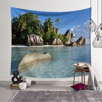 

Art Wall Sea Photography Background Series Decoration Living Room Tapestry Picnic Cushion tapiz de pared T51