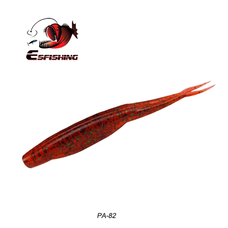 PA82 Esfishing гольян приманка супер Fluke 120 мм 6 шт. рыболовные приманки мягкие приманки Leurre souple Карп Рыбалка на щуку Черный Гольян - Цвет: PA82
