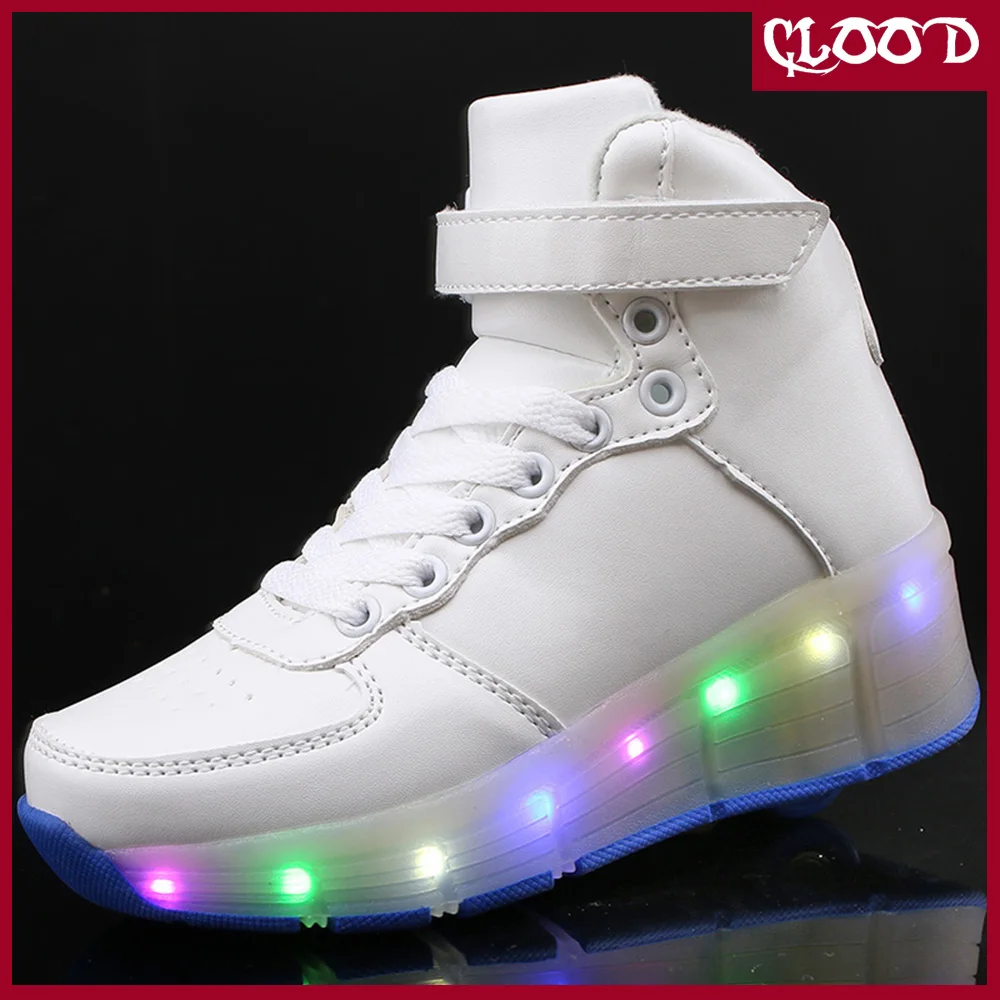 

CLOOD children's rollers Winter rollers boots girl boys sneakers with wheels led hidden Dual purpose Deformed Sneakers rollers