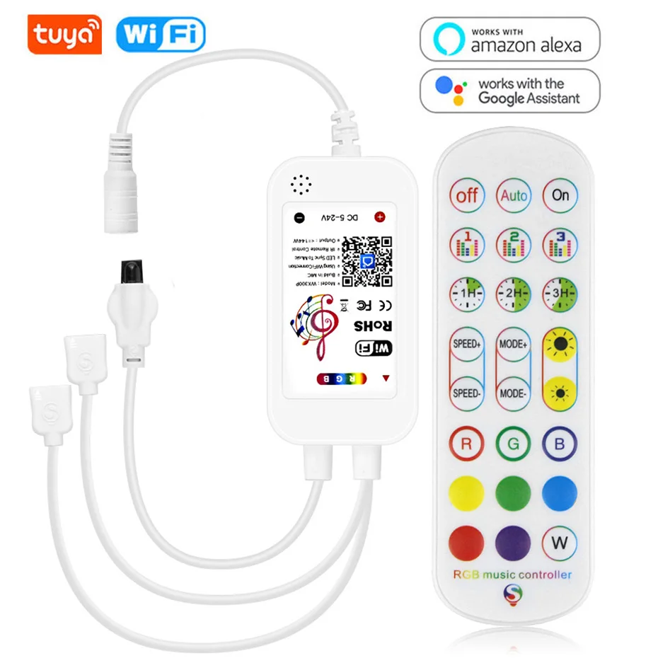 Tuya WiFi умный светодиодный контроллер 4 Pin RGB светильник-полоска Contoller 5-24 в