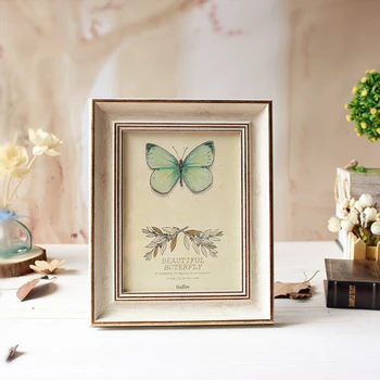 

Vintage Style Photo Pictures Frames Rectangle Shape Resin Glass Cover Decorative Inch Wall For 6/7/8 Display Table Home Hanging