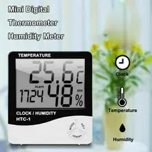 

White Lcd Digital Thermometer and Hygrometer Indoor Outdoor High Precision Thermometer Hygrometer C/F with Alarm Clock Function