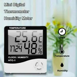 Thermomètre et hygromètre numérique Lcd blanc, pour intérieur et extérieur, haute précision, C/F, avec fonction réveil 