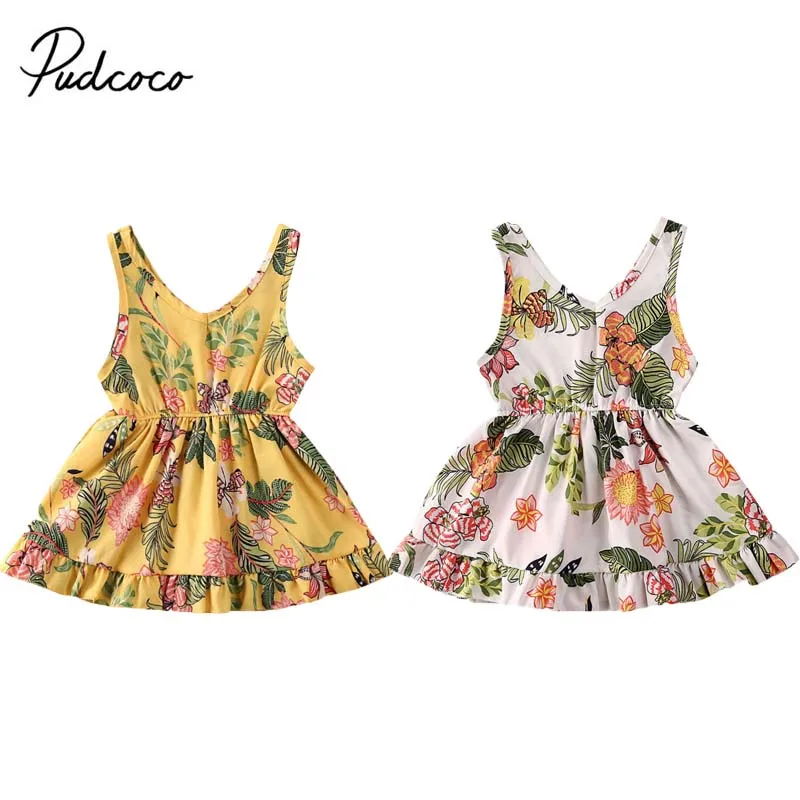 2020 Princess Kid Baby Girls Flower Tutu Dress Summer New Floral Sleeveless Wedding Birthday Pageant Party Holiday Mini | Детская одежда