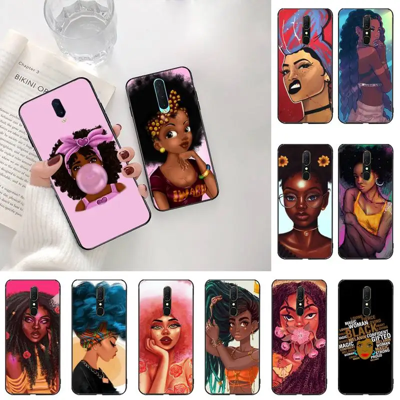 Melanin Poppin Queen Black Girl чехол для телефона Oppo A5 A9 2020 Reno2 z Renoace 3pro A73S A71 F11 | Мобильные