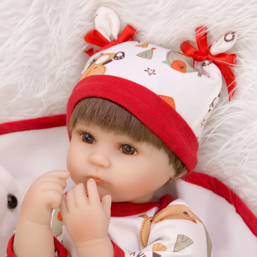 Прекрасный 17 дюймов 43 см Кукла Reborn Baby Мягкая силиконовая виниловая Кукла Reborn Boneca плюшевая игрушка девочка для детей оплата Подарочная коллекция