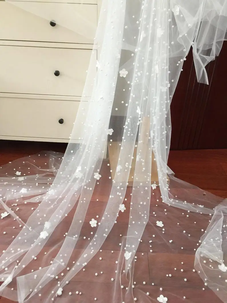 3D цветок жемчужина бисером тюль кружево ткань в офф белый, свадебная фата платье подкладка великолепный цветок кружево своими руками 150 см в ширину