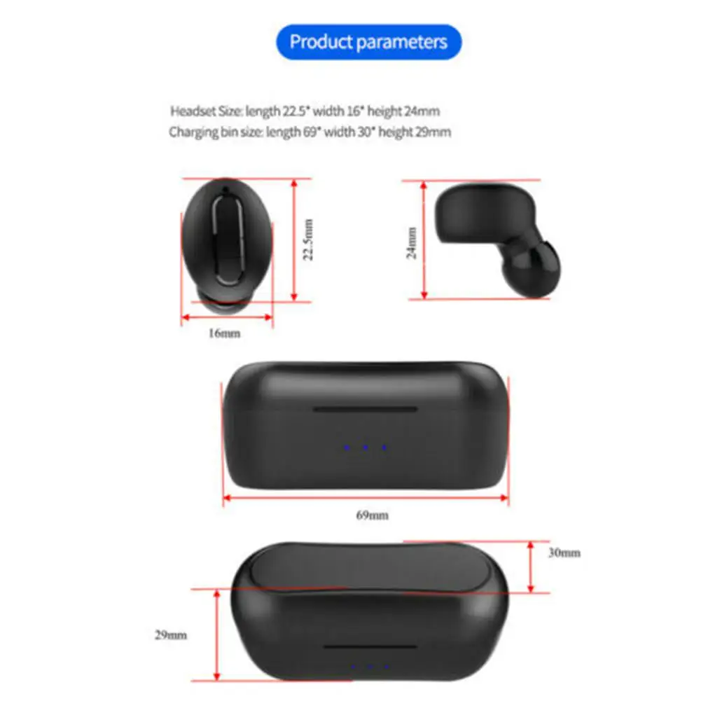 Bluetooth Wireless Headsets TWS Earphones Mini Earbuds with Microphone for iPhone Android Samsung LG Huawei P40 P30 Motorola E G