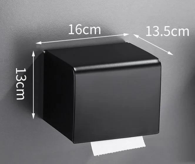 304 держатель для туалетной бумаги из нержавеющей стали черный настенный водонепроницаемый рулон для ванной комнаты/коробка для извлечения бумаги - Цвет: Black-S