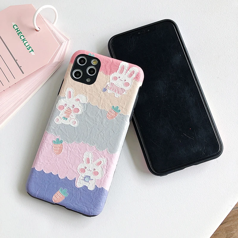 Складной текстурный чехол s для huawei P20 P30 Lite Mate20 30 Pro мягкий чехол с милым медведем кроликом для Honor 10 8X9X20 Pro V20 Nova 3 4 5 5i