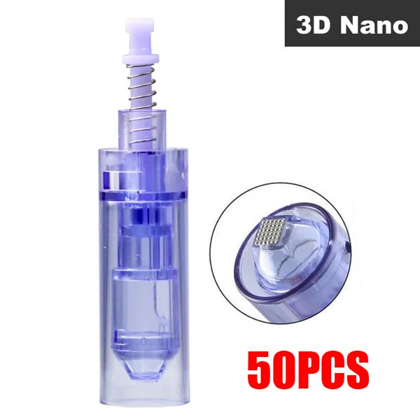 50 шт. картриджи подходят для Dr Pen Ultima A1 одноразовые запасные части Facail шрам акне удаление морщин уход за кожей Красота Инструменты - Цвет: 3D Nano