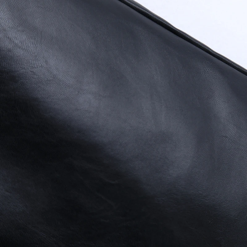 RR PU Leather Loose Pants Women Fashion High Imitation Leather Trousers Women Elegant Button Pockets Pants Female Ladies JU
