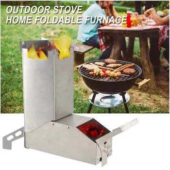 

Small Multi-use Cooking Foldable Furnace Durable Picnic Camping Home Firewood Outdoor Stove Stable Stainless Steel Hiking
