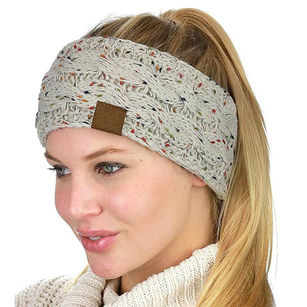 

Multi Colorful Knitted Crochet Twist Women Headband Winter Ear Warmer Elastic Hair Band for Women's Wide Hair Accessories