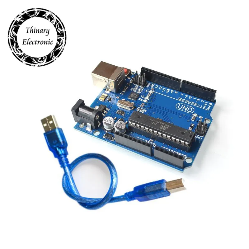 

High quality One set UNO R3 Official Box ATMEGA16U2+MEGA328P Chip For Arduino UNO R3 Development board+USB CABLE Box Case Shell