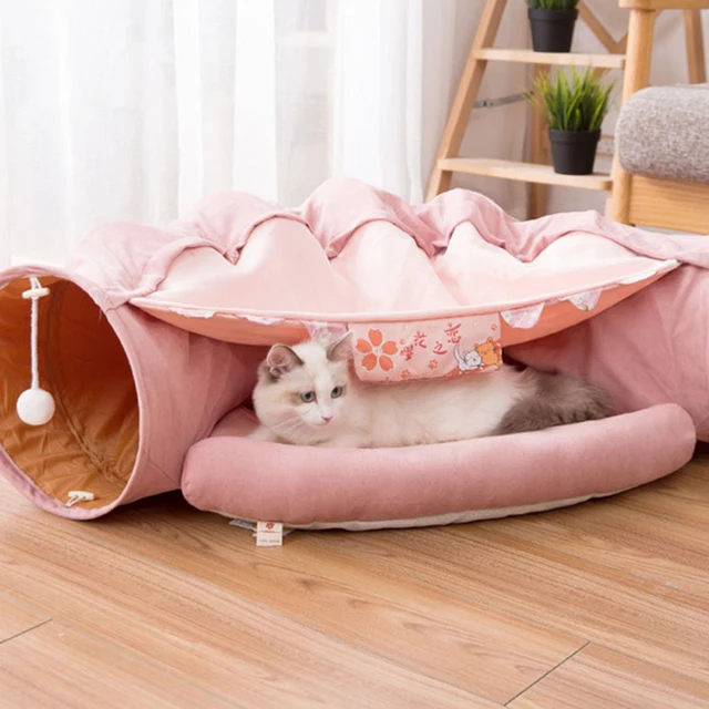 Cat Bed Tunnel Collapsible Removeable Cat Tunnel Tube Pet Interactive Play Toys with Plush Balls For Cat Puppy Pet Supplies 6