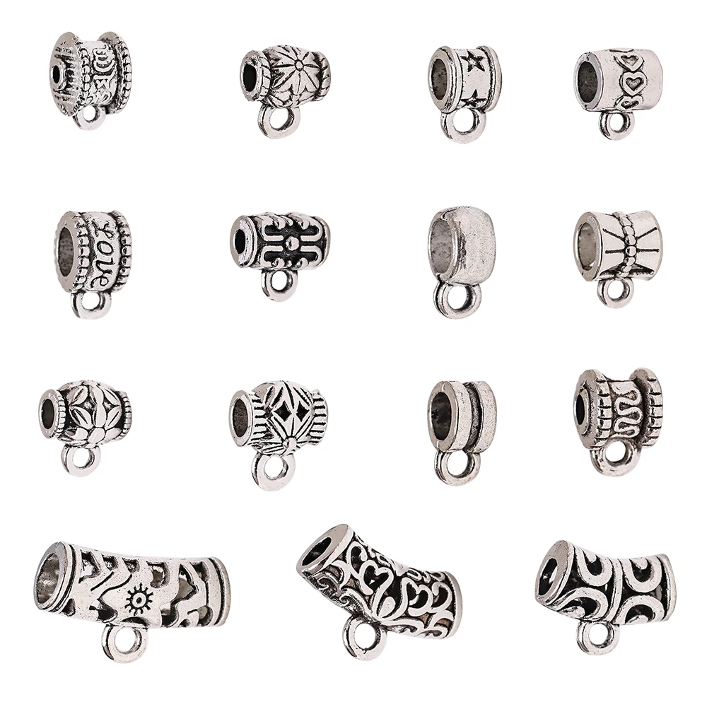 30pcs Tibetan Silver Bar Ring Toggle Clasps Connector Heart Jewelry Findings 