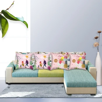 

4-Pack Hand-Painted Wind Peach Leather Sofa Pillowcase Home Printed Pillowcase