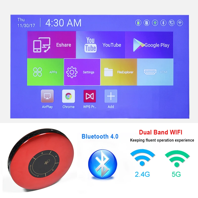 Мини DLP проектор 4K Android Карманный Портативный Micro WIFI Bluetooth Full HD для домашнего