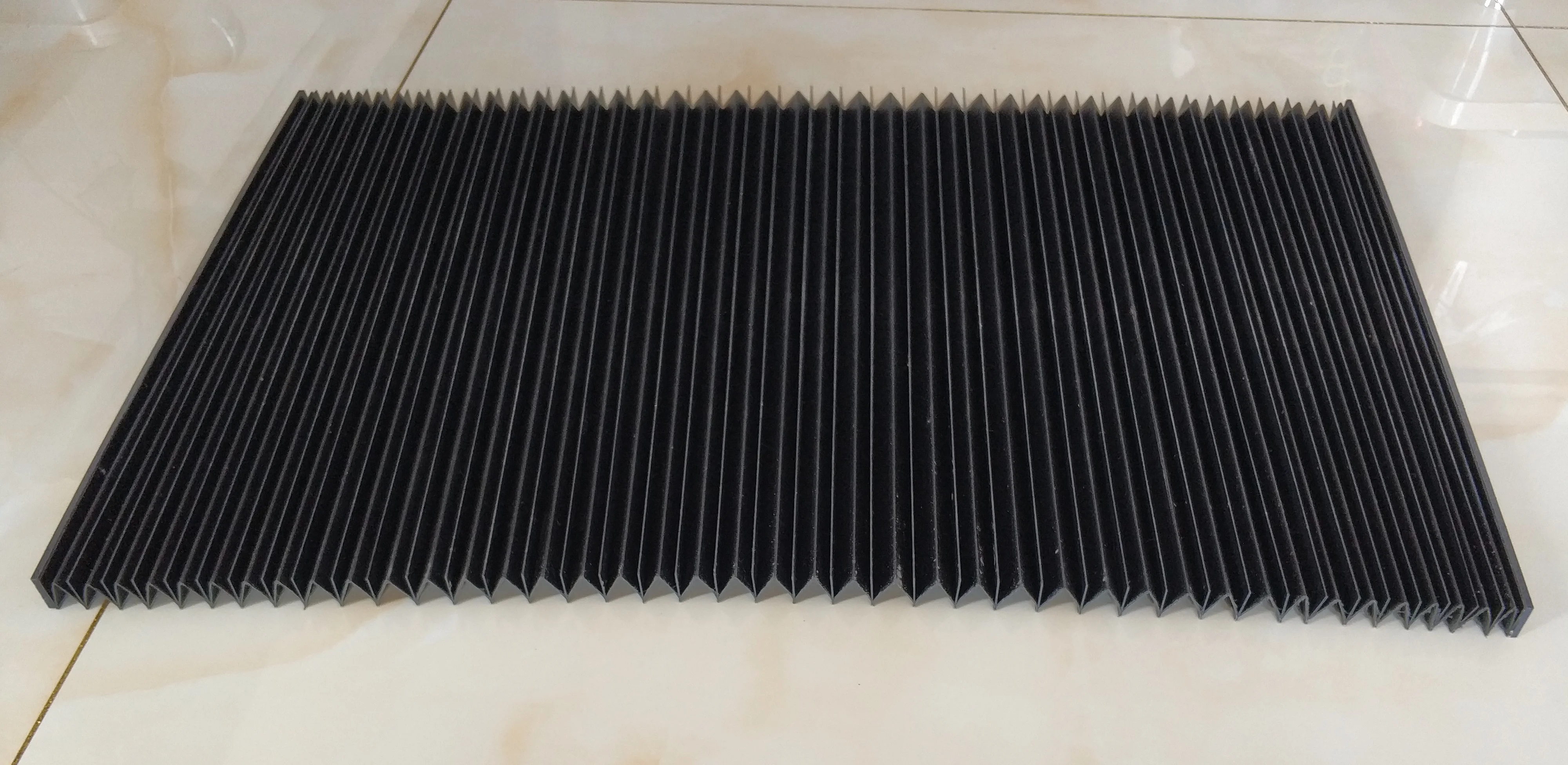 T7 flat straight dust protection bellow cover, width 400 mm x height 15 mm x Lmax 700