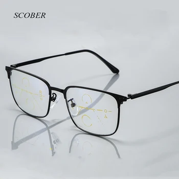 

Business anti-blue Progressive multifocal reading glasses men smart zoom reading glasses women far near sight Eyewear with case