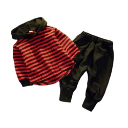 Nova primavera outono crianças meninas roupas de moda do bebê meninos algodão hoodies calças 2 pçs/sets crianças da criança roupas infantis agasalho