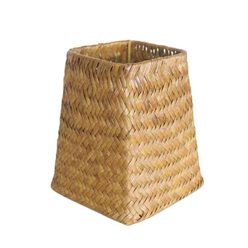 

Hand Woven Wicker Basket Seagrass Organizer Flower Vase Storage Pot Rattan Crafts FPing
