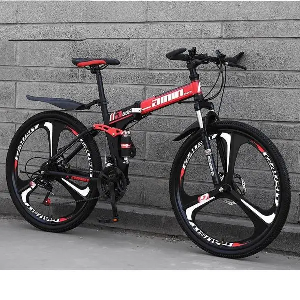 26 inch 21 Speeds Folding Mountain Bikes Premium Carbon Steel Bicycle Spoke/Integrated  Wheel Shockproof Mountain Bike Adult