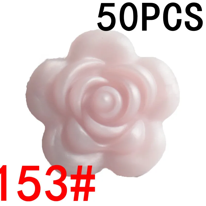 153 Metallic pink ATOB 50 шт. силиконовая Роза бусина укуса детская силиконовая Подвеска для прорезывания зубов силиконовый Прорезыватель для зубов из бусин Diy детские товары игрушки для детей - Цвет: 153 Metallic pink