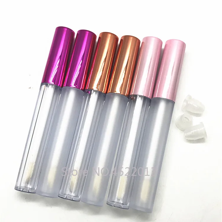 2.5ml 50/100pcs Empty Clear/Frosted Lip Gloss Tube DIY Container with Pink/Rose Red/Rose Gold Lid Round Cosmetics Makeup Tools | Красота и