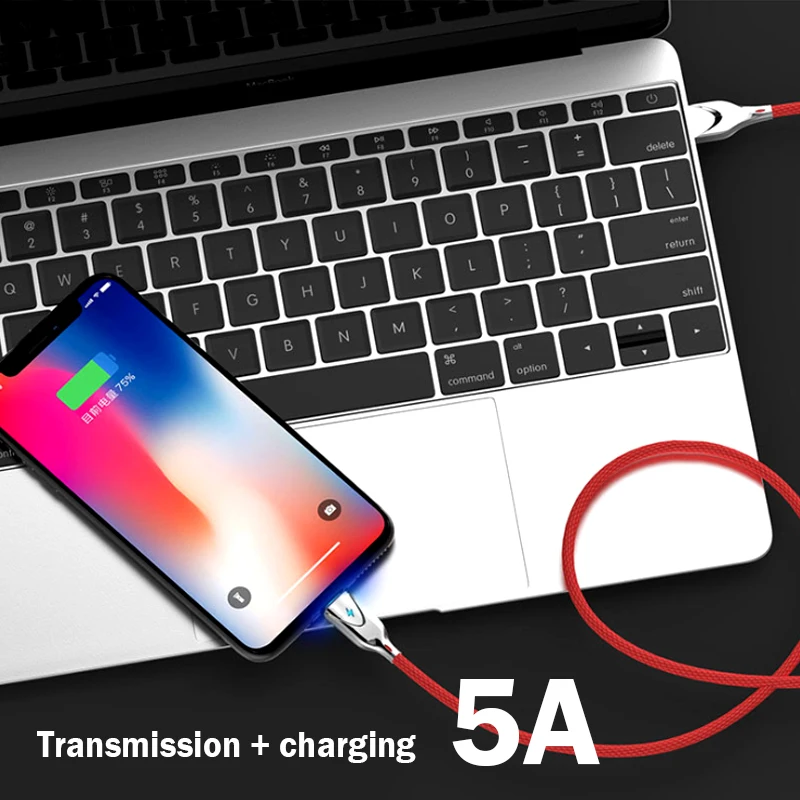 USB кабель для зарядки 1 м 5A микро Тип-C супер Зарядное устройство USB кабель для передачи данных для Iphone 6/7/8/X для huawei XIAOMI USB кабель для зарядки и передачи данных
