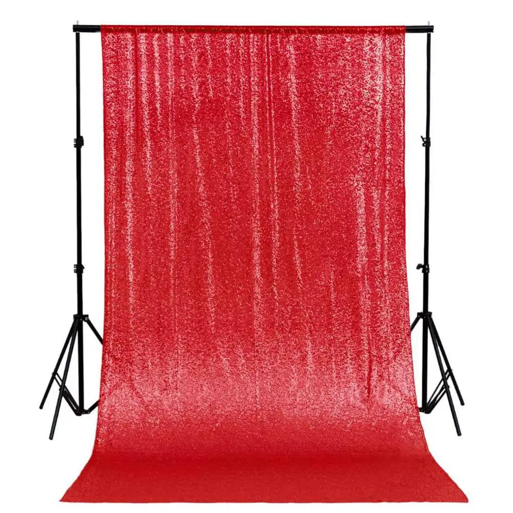 Red Shinybauty 2 панели 3X9FT Медь Цвет Glitz фон Фото фоны гостиная аксессуары для дома стены Decoration-M190822 - Цвет: Red