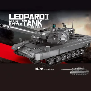 

1426Pcs WW2 Military Series World War Leopard 2 Main Battle Tank Model Building Blocks Bricks Toys For Children Gifts