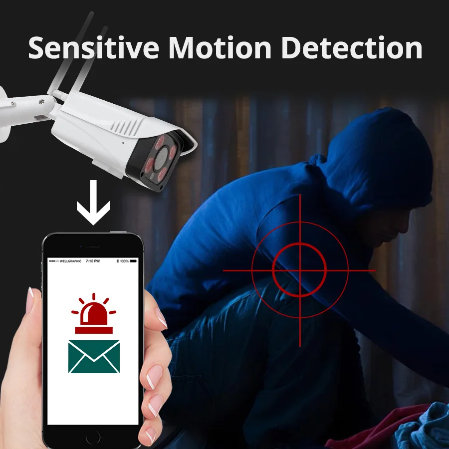 KERUI видеонаблюдения CCTV wifi камера HD 1080P наружная Водонепроницаемая инфракрасная камера ночного видения безопасности Видео IP камера
