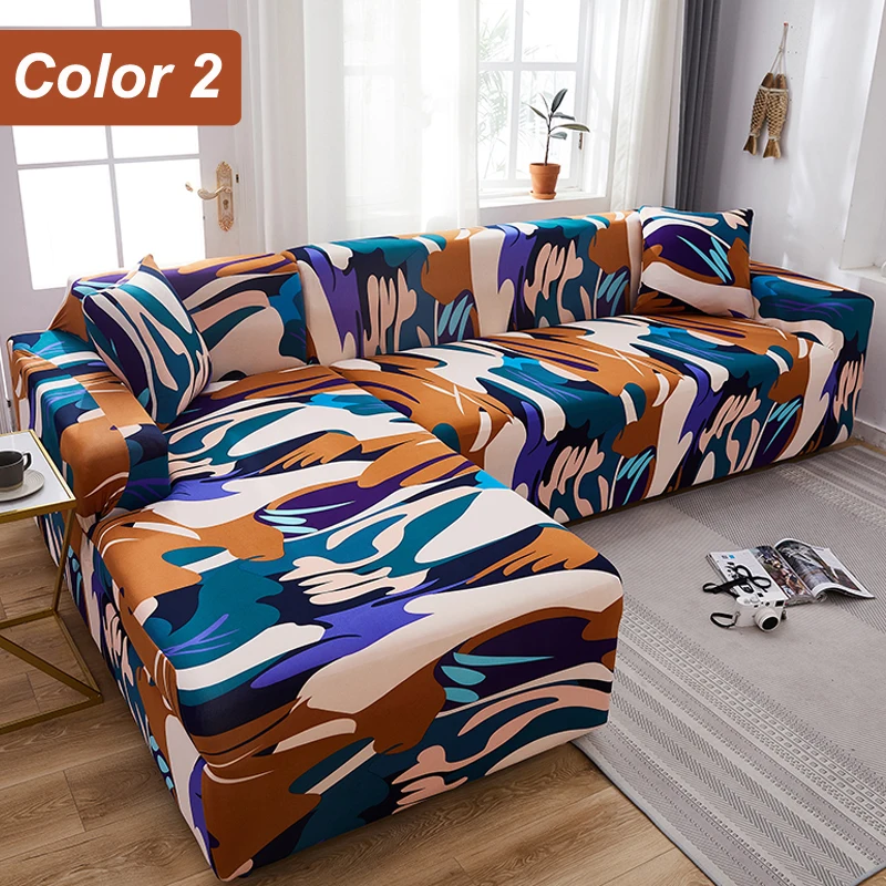 L-Shaped Sofa Cover Corner Sofa Slipcovers Elastic Chaise Cover 1/2/3/4 Seater Stretch Sectional Couch Armchair Cover Protector