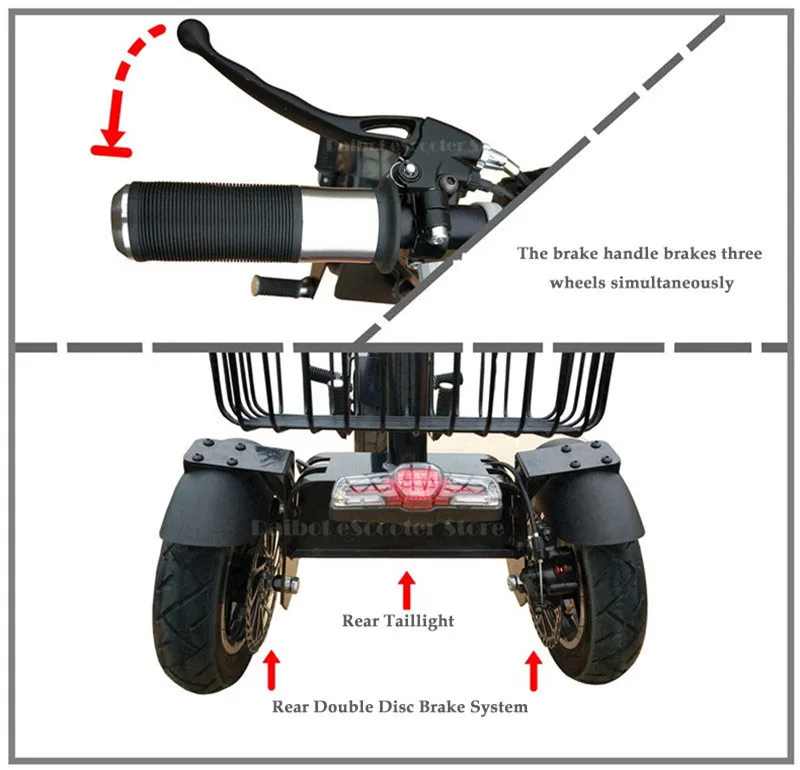 New Electric Motorcycle Adult Three Wheels Electric Scooters Single Motor 450W 60V Portable Powerful Electric Scooter With Seat (20)