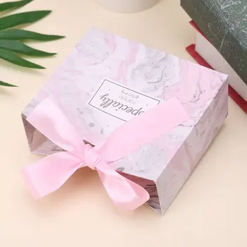 

5pcs Marble Candy Bag Wedding Party Favors Baby Shower Gift Box Package Holder With Ribbon M4YD