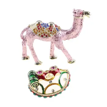 

Camel Trinket Boxes Ornament Crystals ,Hand-painted Patterns Jewelry Box Holder Q0KE