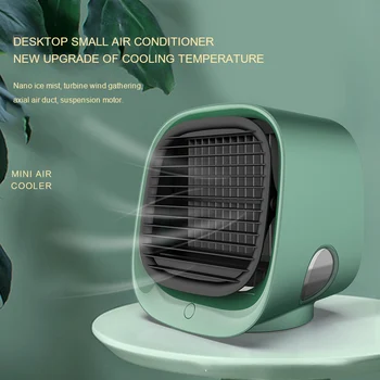 

Air Cooler Fan Mini Desktop Air Conditioner with Night Light Mini USB Water Cooling Fan Humidifier Purifier Multifunction Summer