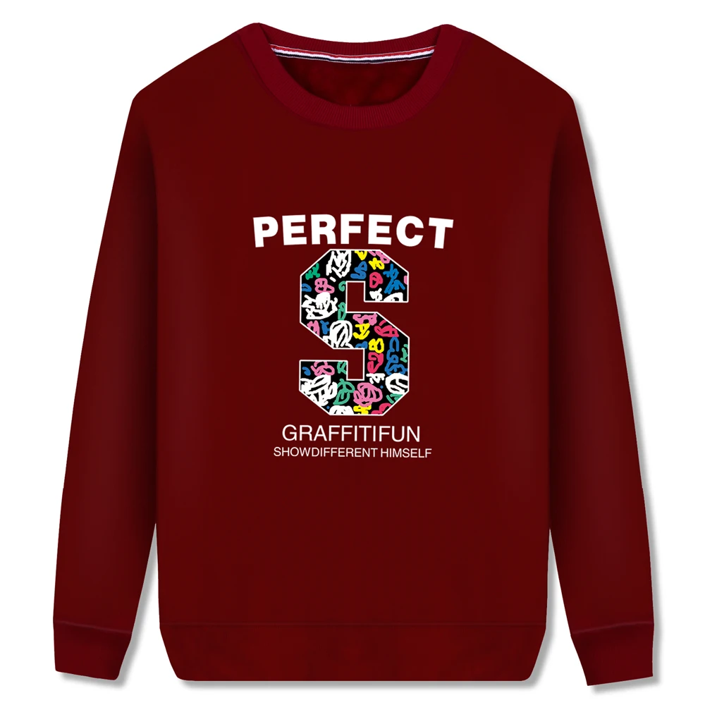 

Men sweatshirt plus velvet to keep warm 2020 new arrival winter letter thermal male thick pullover gray red black blue H39