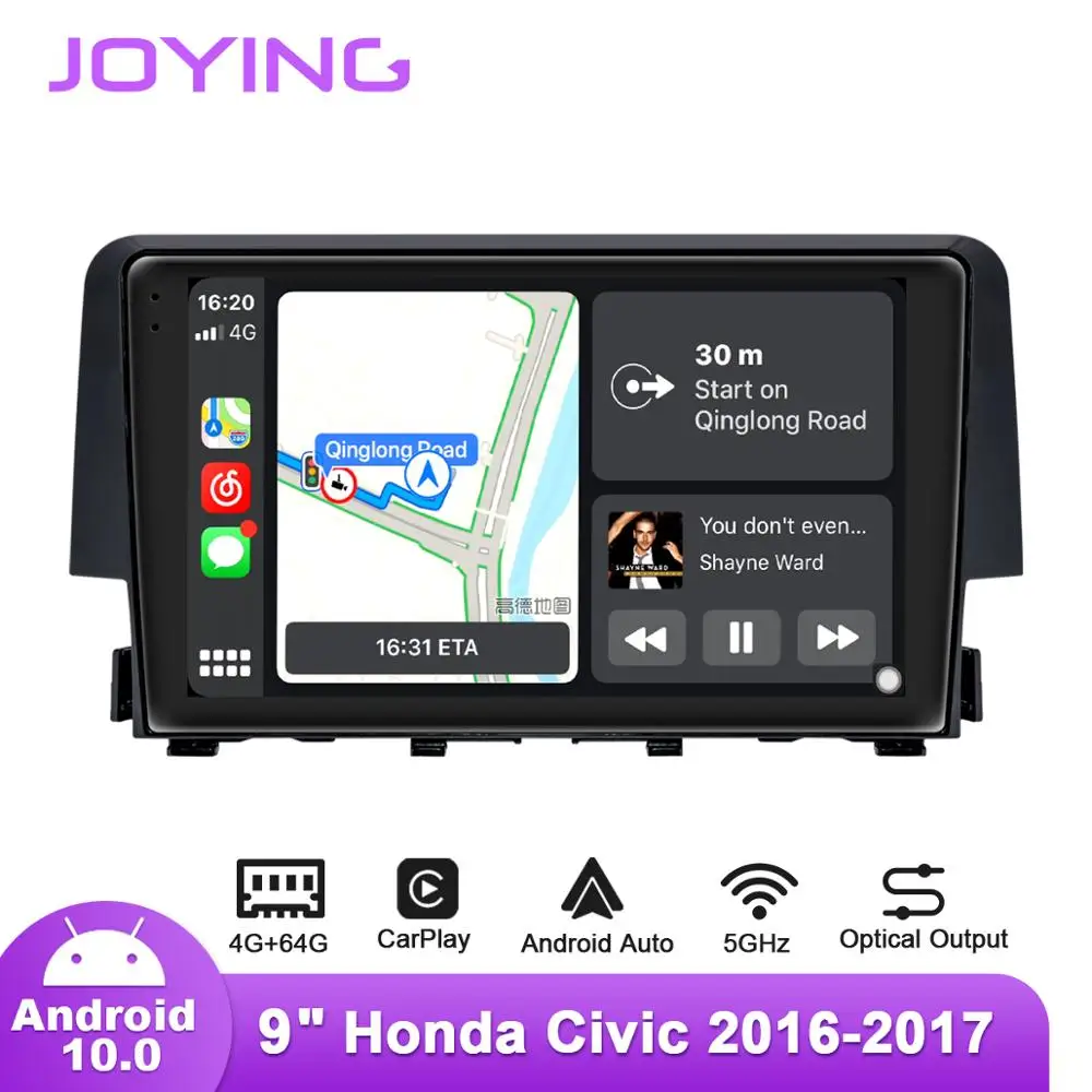 9 дюймов Android10 автомобильное радио для Honda Civic 2016 2019 левый/правый диск GPS DSP Carplay SPDIF
