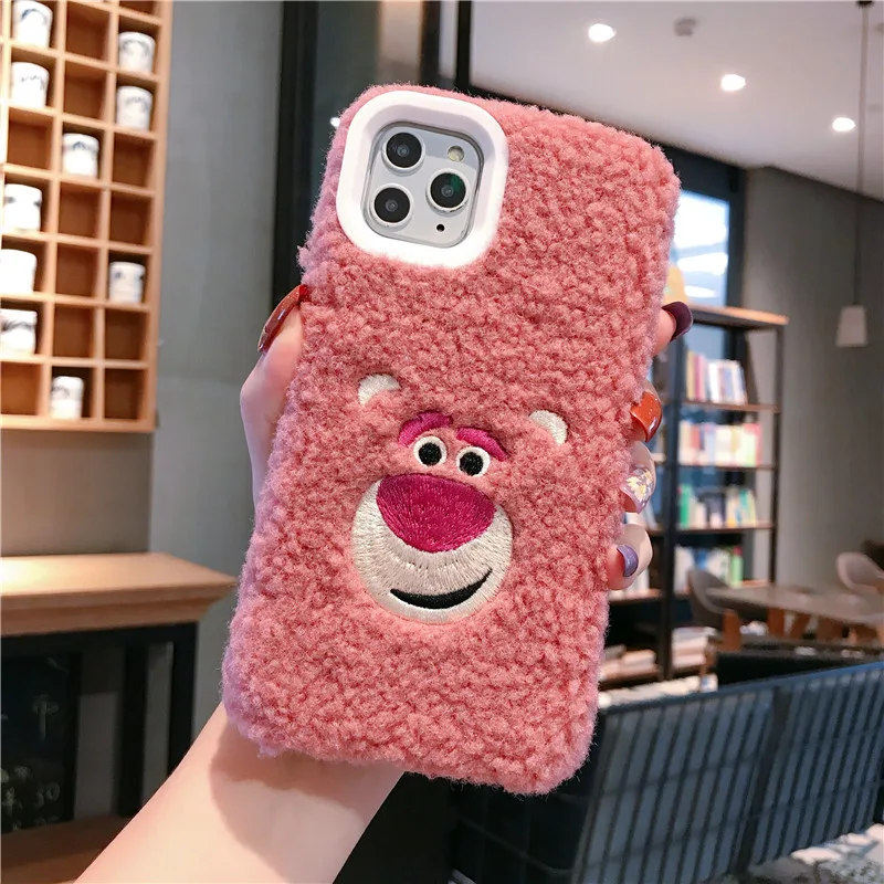 Теплый чехол для huawei P30 P20 pro toy story, Меховой чехол с мультипликационным принтом Duffy Bear, зимний чехол для huawei nova5 nova4 mate30