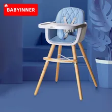 Babyinner – chaise haute pour bébé, Table et chaise pour enfants, hauteur réglable, Table à dîner, siège d'appoint multifonction en bois massif
