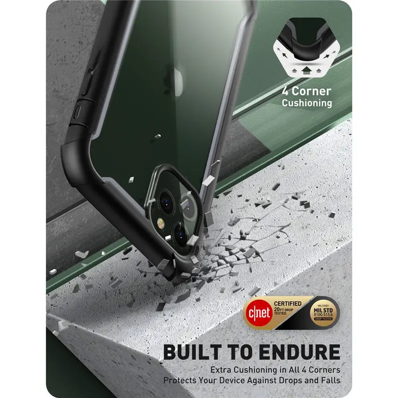 For iPhone 11 Pro Case 5.8 inch (2019 Release) i-BLASON Ares Full-Body Rugged Clear Bumper Cover with Built-in Screen Protector 6