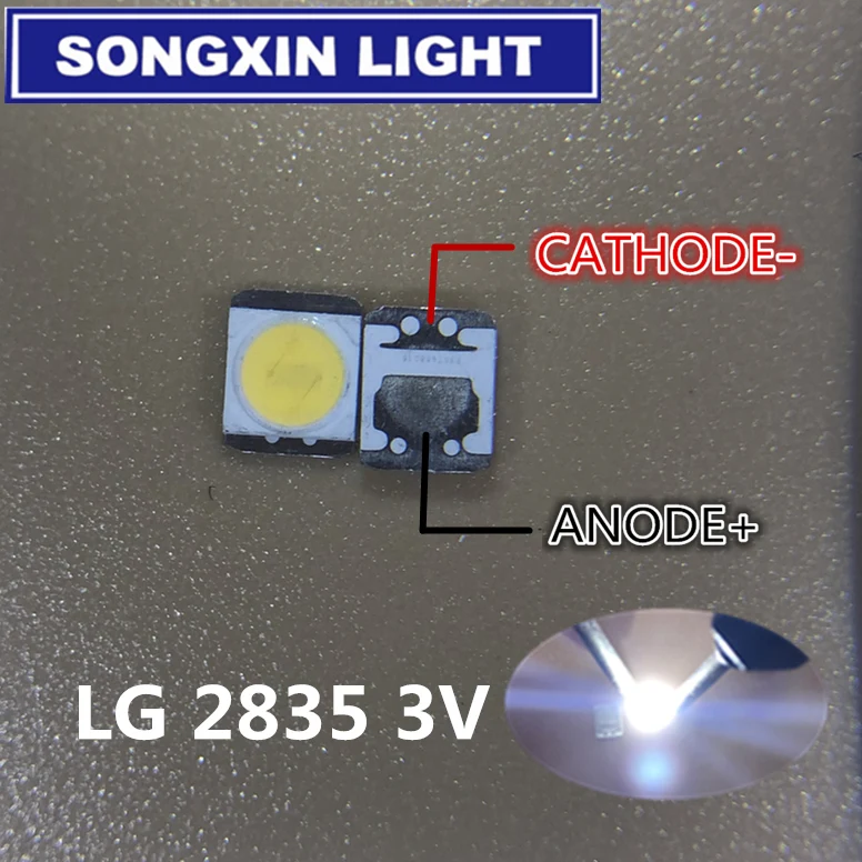 Amagogo 100pcs SMD 2835 LED Perles Puce Diodes 24LM Super Bright TV/LCD Backlihgt 